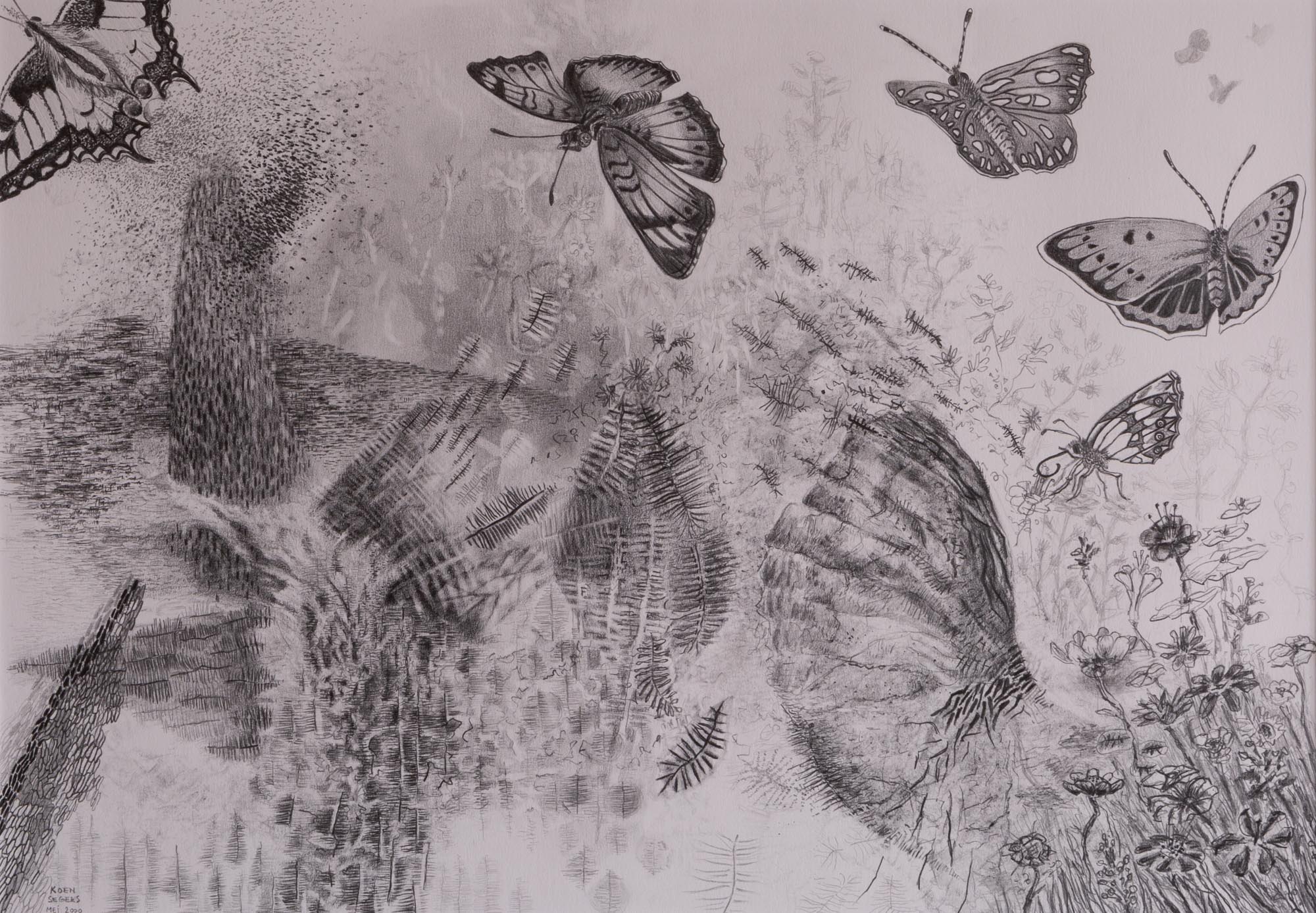 composition with butterflies